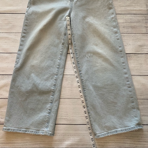 J. Crew Slim Wide Leg High Rise Jeans in Misty Surf Light Wash - Picture 5 of 10